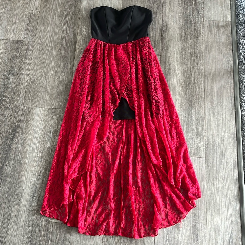 Strapless high/low dress
